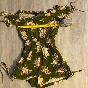 Derek Heart Olive Green Floral Girls' One-Piece Romper